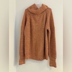 Free People Women's Cowl Neck Sweater in petal combo size L nwt